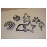 Lot of 7 Metal Cookie Cutters