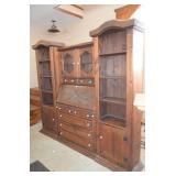 Large 3 Piece Hand Carved Wood Wall Sectional