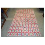 84x51" Hand Stitched Quilt - Some Stains as Shown