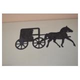 Metal Amish Horse & Buggy