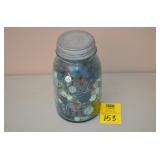 Blue Ball Jar of Buttons