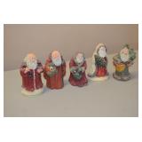 Lot of 5 June McKenna Santas