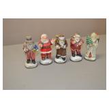 Lot of 5 Santa Figurines