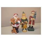 Lot of 3 Santas