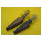 Lot of 2 Threaded Insulators on Wood Posts