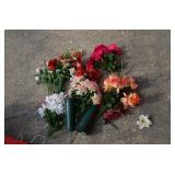 Lot of Artificial Flowers & Vases