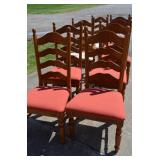 Lot of 8 Ladder Back Heavy  Formal Chairs