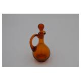 Amber Glass Cruet with Glass Stopper