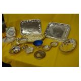 Lot of Silverplate Trays & More
