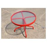 Red Glass Top Porch Table 22x17"