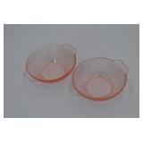 2 Jeannette Pink Depression Bowls