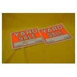 Lot of 2 Plastic Yard Sale Signs 11x14"