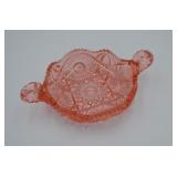 Pink Depression Formal 2 Handle Dish