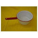 Red & White Porcelain Enamel Pot