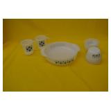 9 Pieces of Fire King Swiss Chalet Pattern Glass
