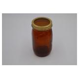 Unusual Long Life Amber Wide Mouth Canning Jar