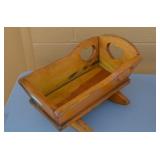 Hand Made Solid Oak Doll Cradle