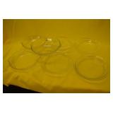 Lot of 7 PYREX and Fire King Glass Pie Pans