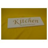 White Wood Kitchen Sign