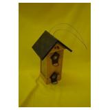 Metal and Wood Hanging Bird Feeder - New
