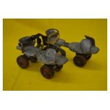 Early Metal Skates with Cast Metal Wheels & Key