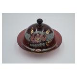 Antique Jefferson Glass Amethyst Butter Dish