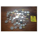 Lot of  71 Unsorted Foreign Coins