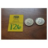 Lot of 2  1968  40% SILVER Half Dollar Coins