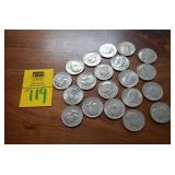 Roll of 20 Kennedy Unsorted Half Dollars