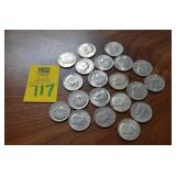 Roll of 20 Kennedy Unsorted Half Dollars