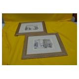 Matched Set 14x17" Wood Framed Artwork