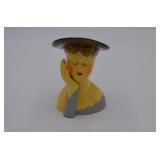 Vintage 6.5" Lady Head Vase