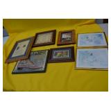 Lot of 7 Pieces of Framed Artwork
