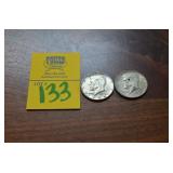 Lot of 2 90% Silver 1964 Half Dollar Coins