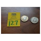 Lot of 2  1968  40% SILVER Half Dollar Coins