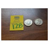Lot of 2  1967  40% SILVER Half Dollar Coins