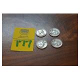 Lot of 4  90% SILVER Quarters   1958