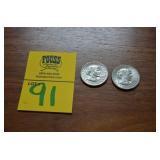 Lot of 2 1980 Susan B Anthony $1 Coins