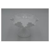 Fenton Hobnail White Pedestal Compote