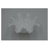 Fenton Large 3 Footed Hobnail White Bowl