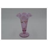 Handpainted Fenton Butterfly Vase