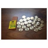 One Roll of 25 Sacagawea Gold Colored $1 Coins