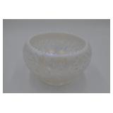 Lg Fenton White Pearlized Iridescent Finish Bowl