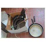Box of Cookware Skillets