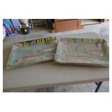 Lot of 2 Sealed Metal Bed Trays from Heck's