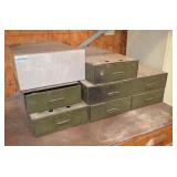 8 Metal Cabinets - 7 Are Drawers of Hardware