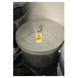 Galvanized Trash Can and 50lb Bag of Grass Seed