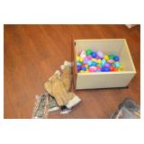 Lot of Plastic Easter Eggs and Ice Scrapers