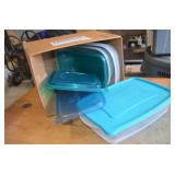 Box of Plastic Storage Items
