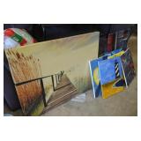 Lot of 8 Oil on Canvas & Artwork